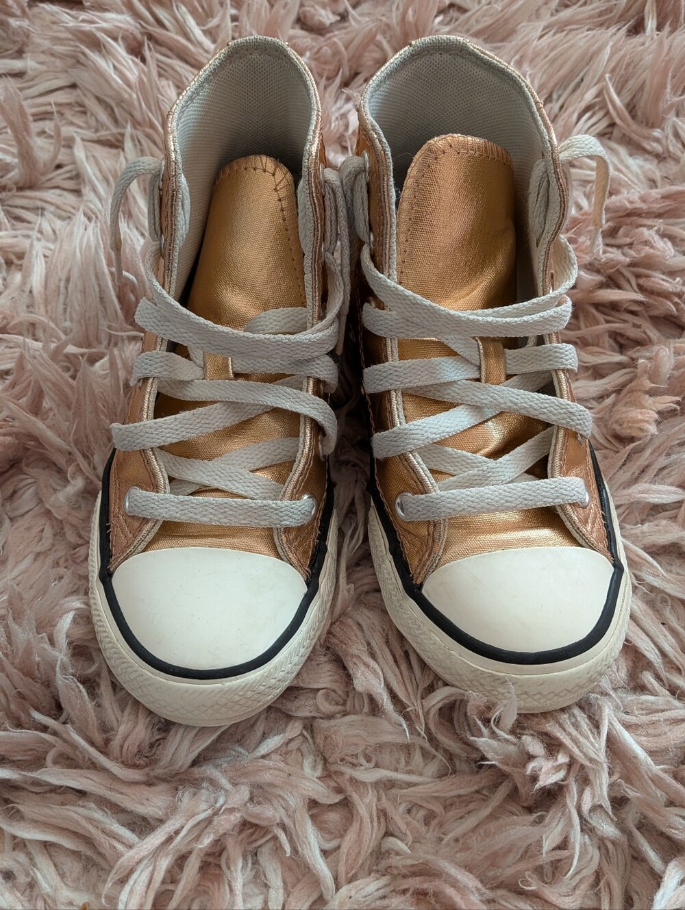 Converse Kids Metallic Gold High-Top Sneakers
